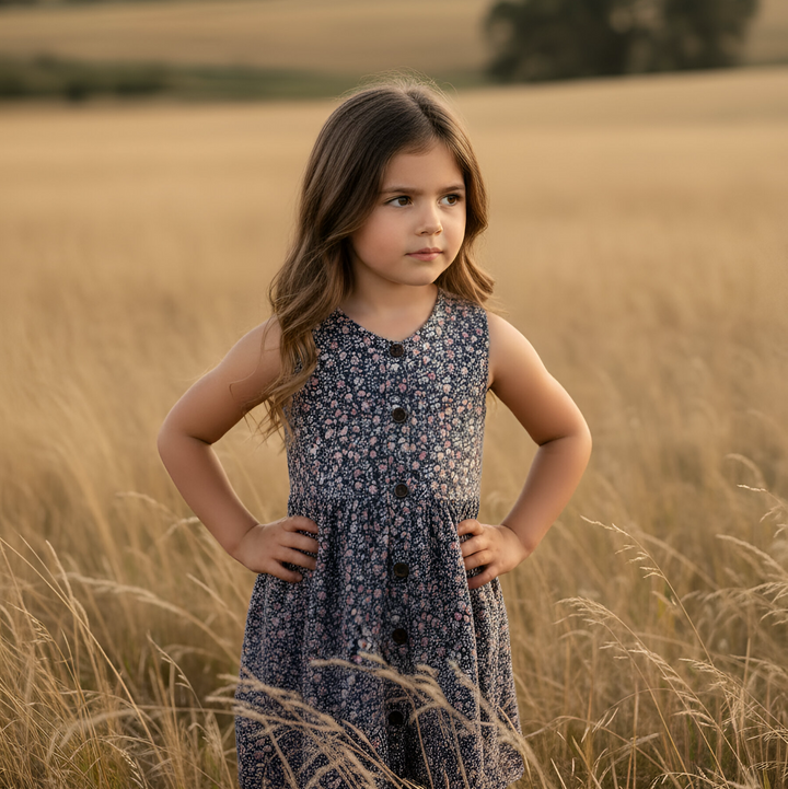 Girls Alice Dress - Vintage Posy