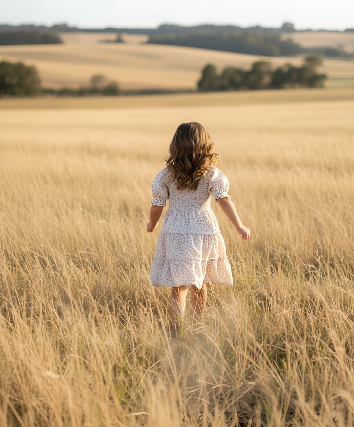 Girls Daisy Dress -  Pink Floral