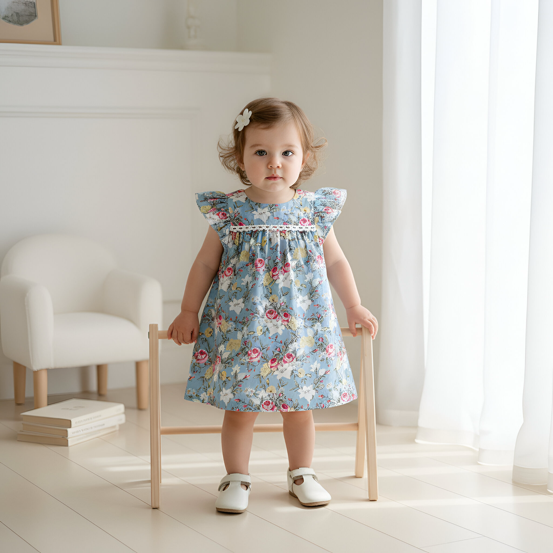 Baby Girls Maisy Dress - Blue Blossom