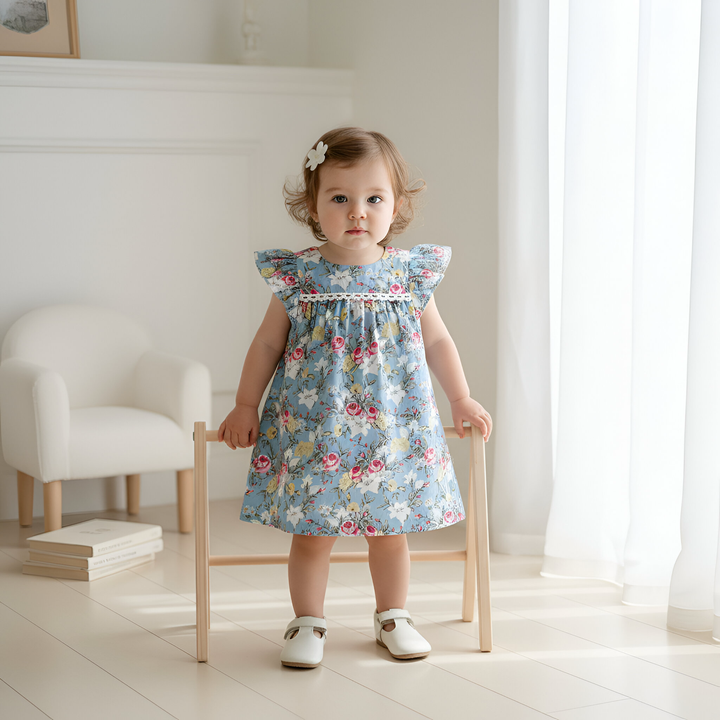 Baby Girls Maisy Dress - Blue Blossom