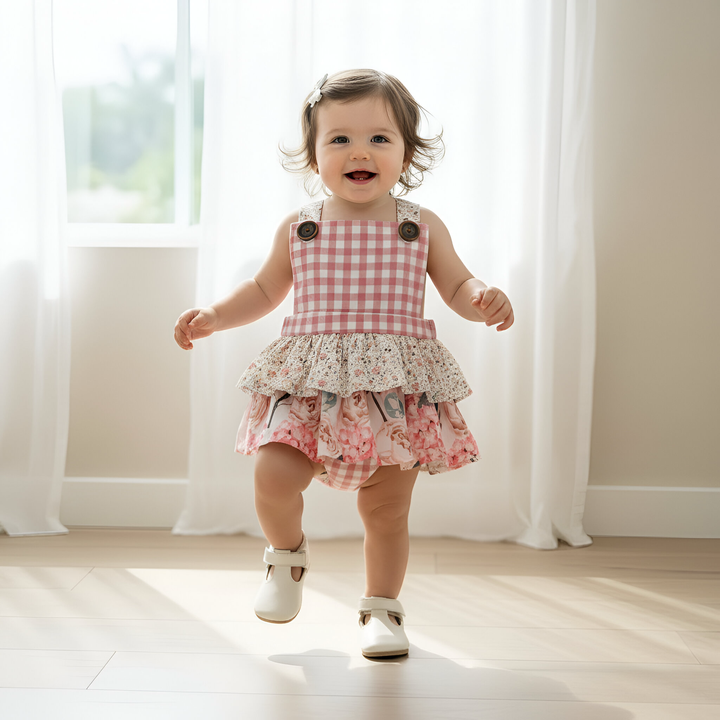 Baby Girls Frilly Playsuit -  Pretty Blossom