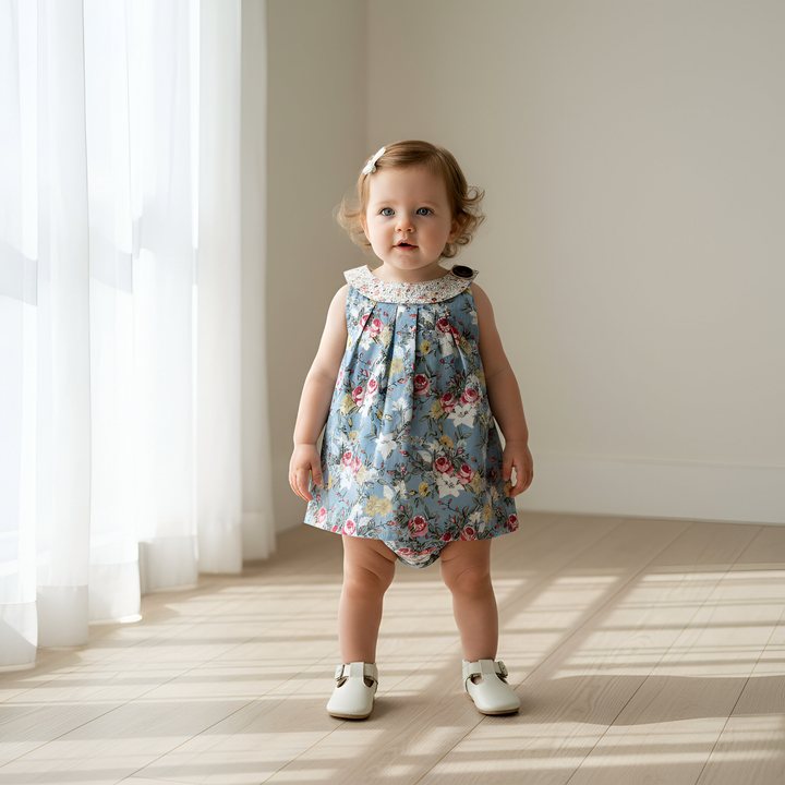 Baby Girls Sofia Playsuit - Blue Blossom
