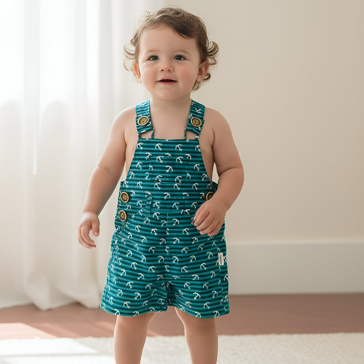Baby Boys Roy Dungaree - Coastal Anchors 26