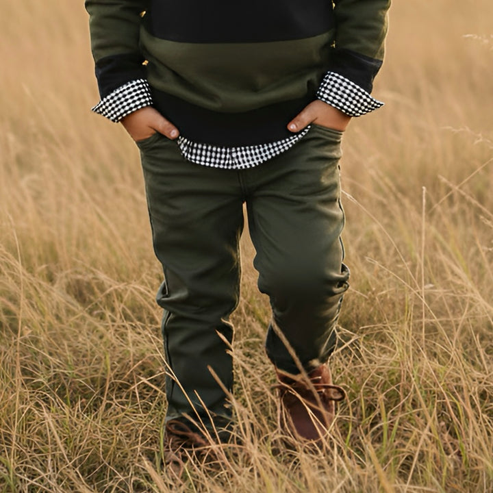 Boys Chino Pant - Dark Olive
