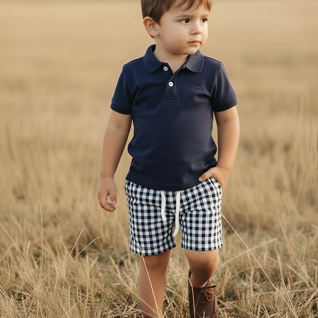 Boys Sonny Shorts - Navy Check