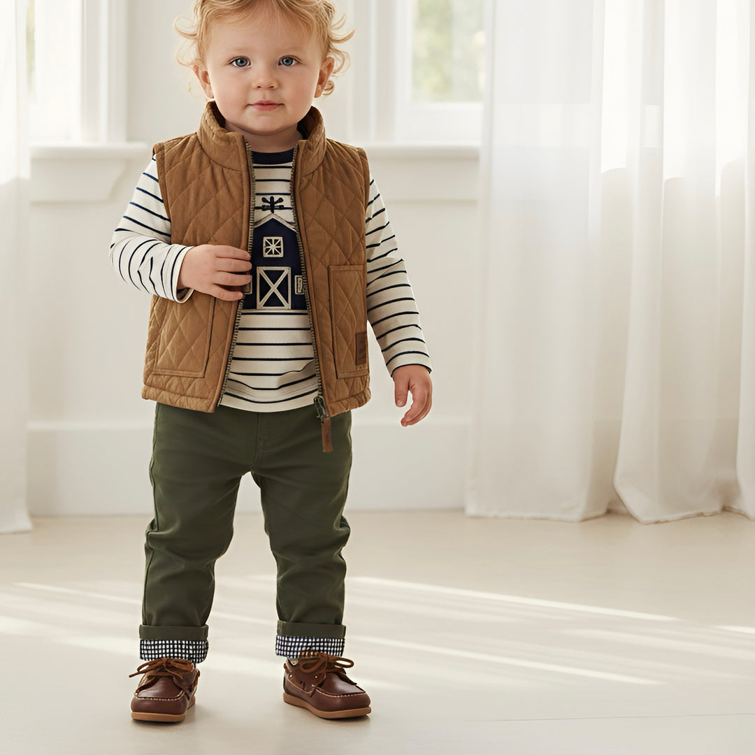 Baby Boys LS Applique Tee - Barn