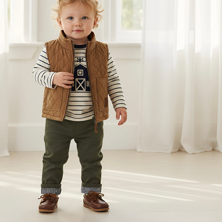 Baby Boys LS Applique Tee - Barn