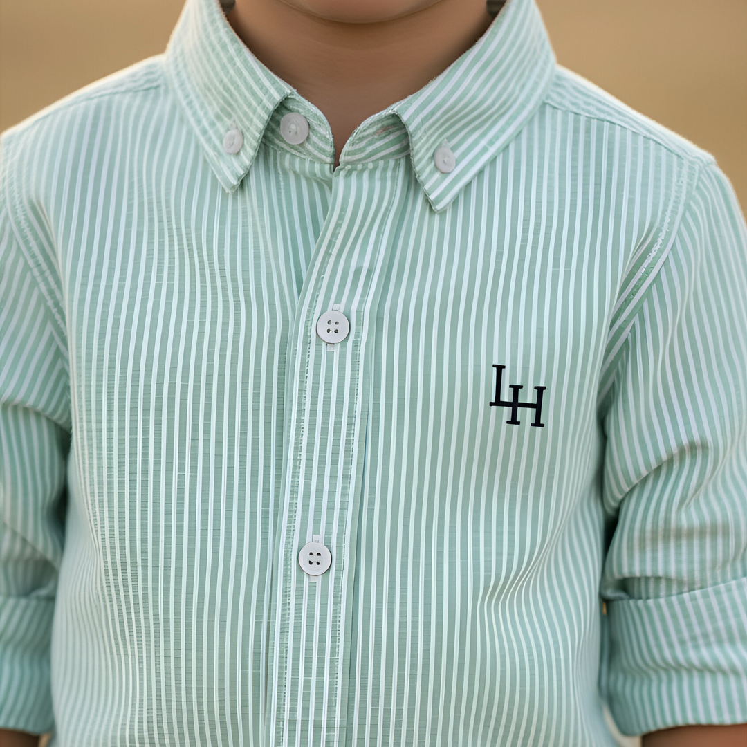 Boys Dress Shirt - Mint Pinstripe 26