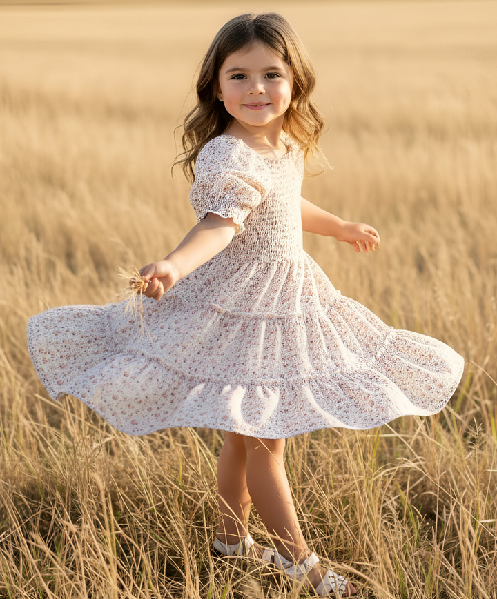 Girls Daisy Dress -  Pink Floral