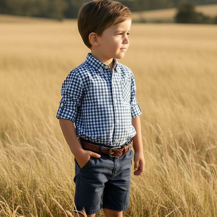 Boys Dress Shirt - Blue Check 26