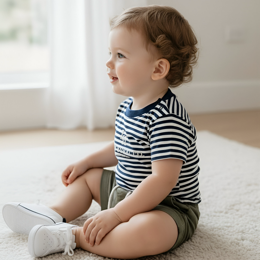 Baby Boys Henry Rural Co Tee - Navy White Stripe 26