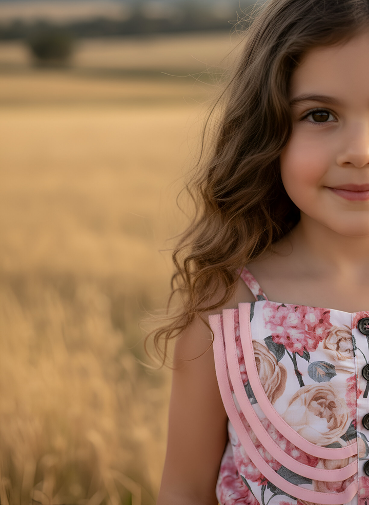 Girls Miranda Playsuit - Pink Blossom