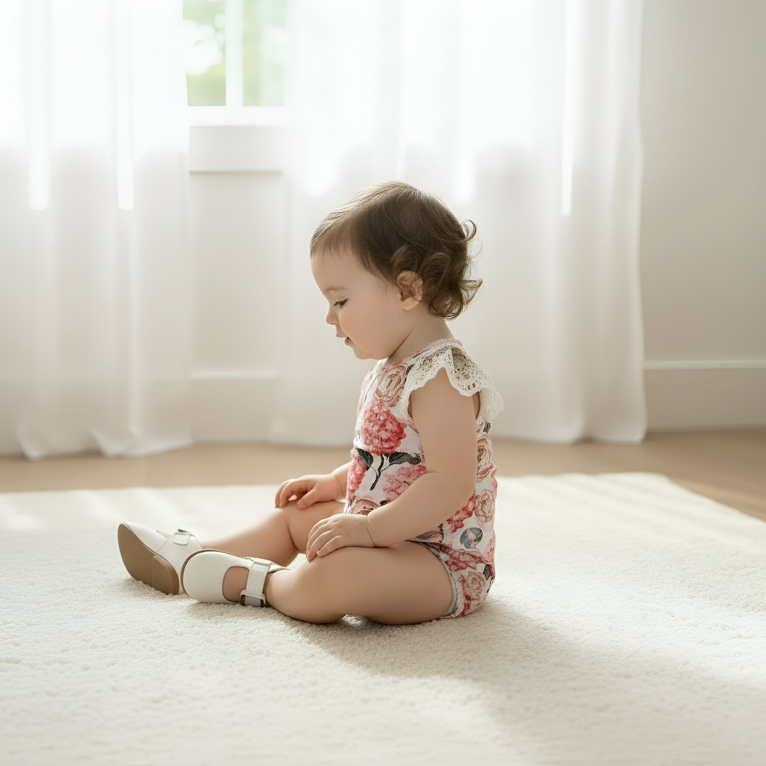 Baby Girls Knit Romper - Pink Blossom