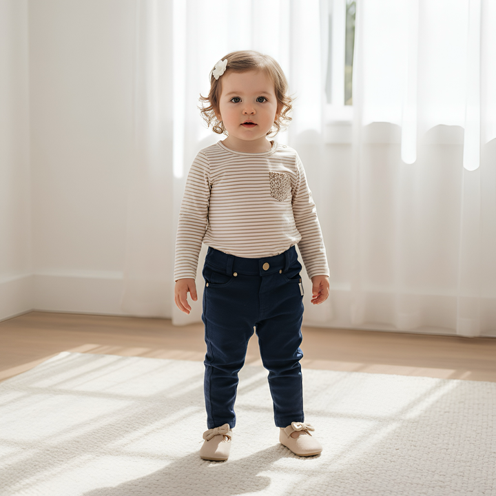 Baby Girls Knit Romper -  Pink Stripe