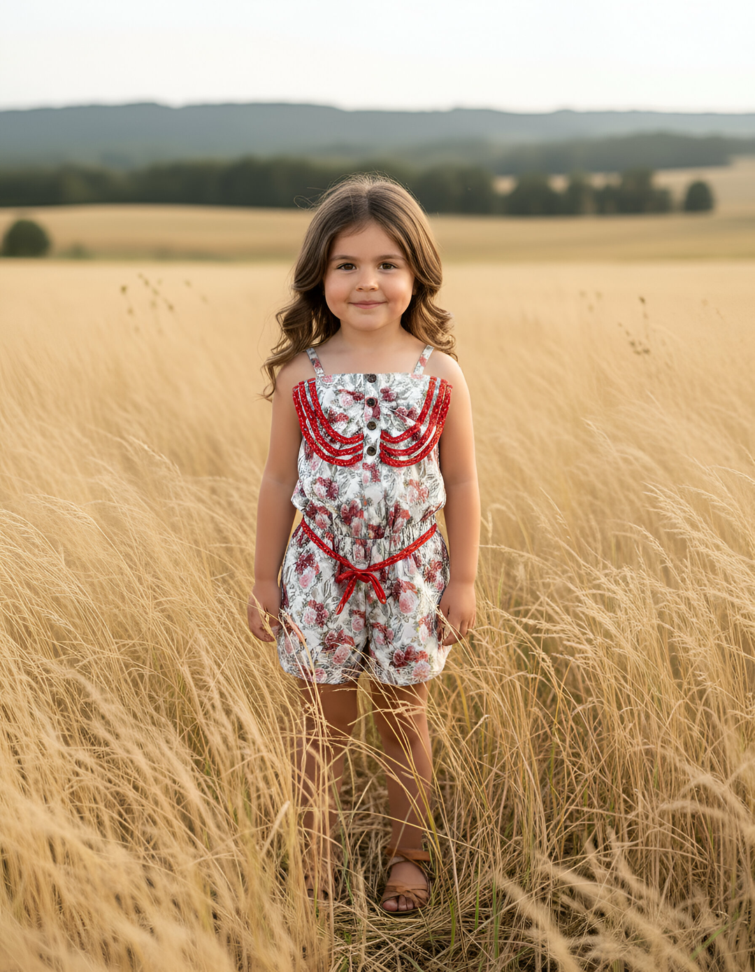 Girls Miranda Playsuit - Festive Florals