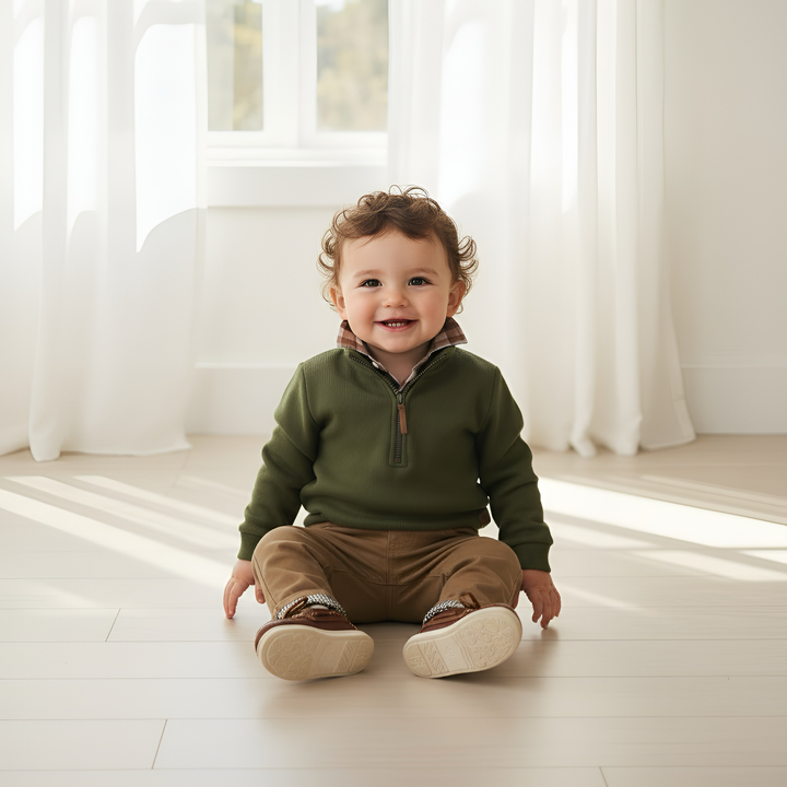 Baby Boys Harry Jumper - Dark Olive