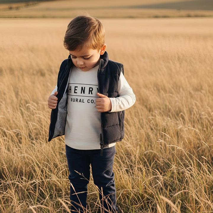 Boys LS Tee - Henry Rural Co - White