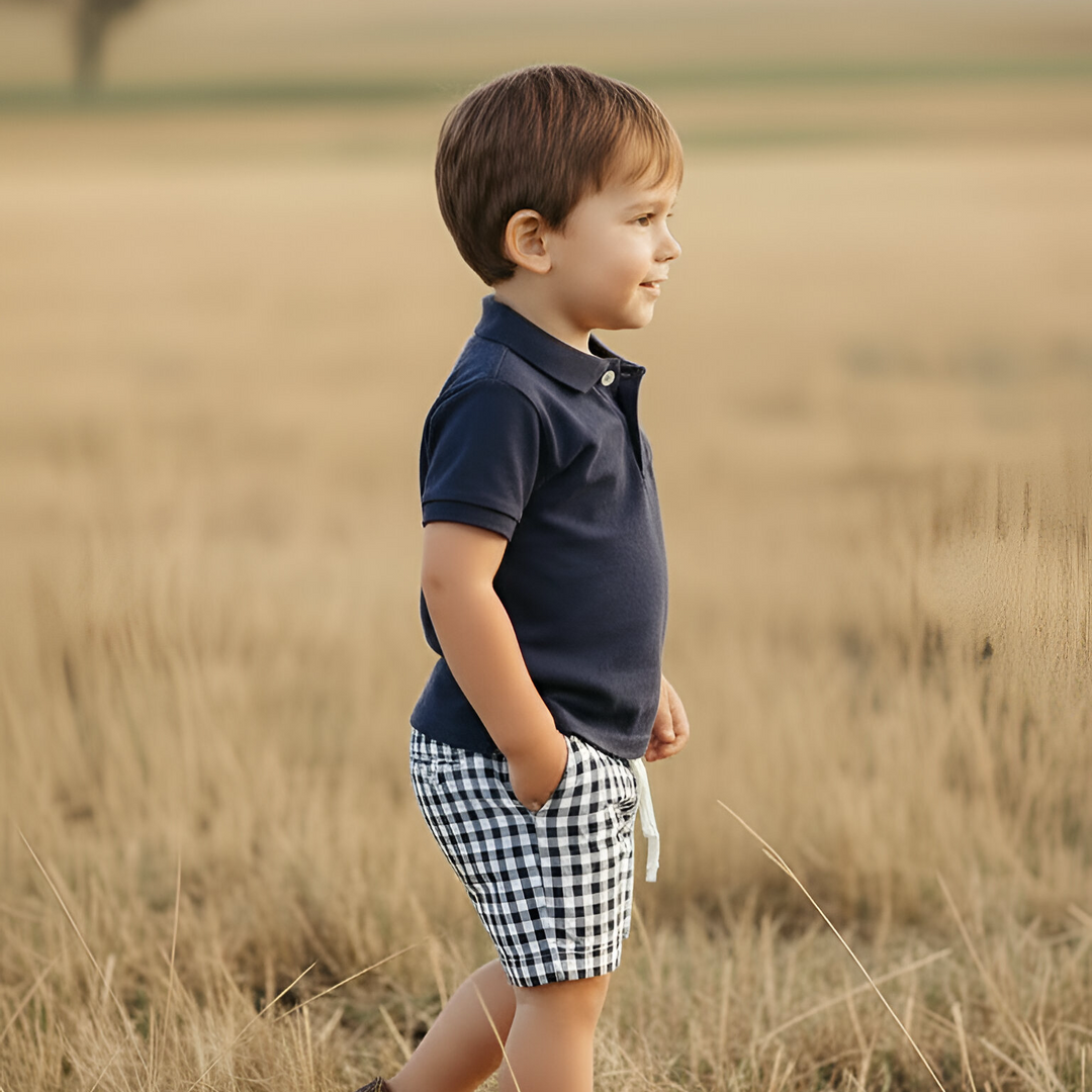 Boys Sonny Shorts - Navy Check