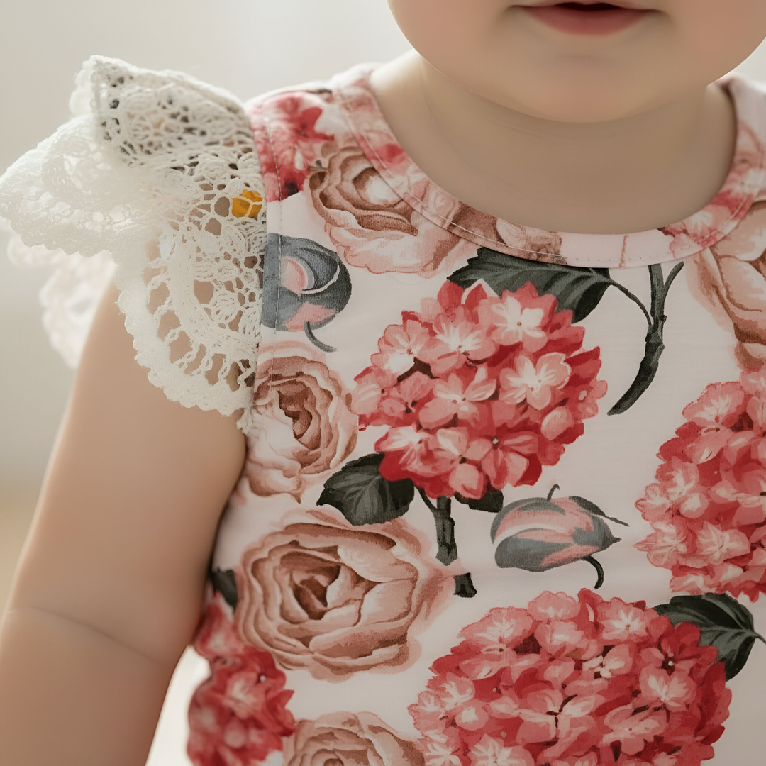 Baby Girls Knit Romper - Pink Blossom