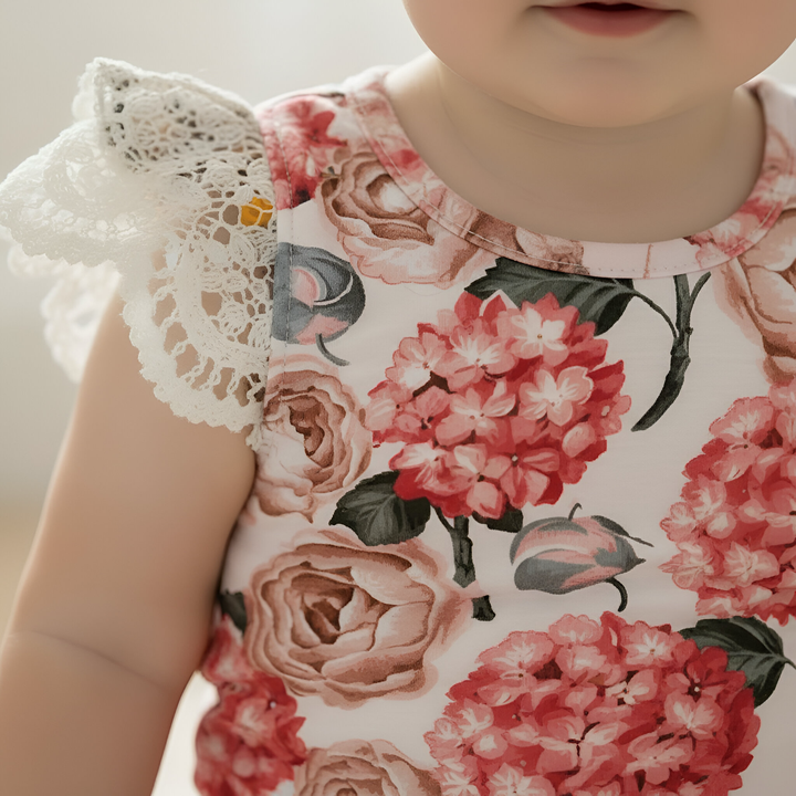 Baby Girls Knit Romper - Pink Blossom