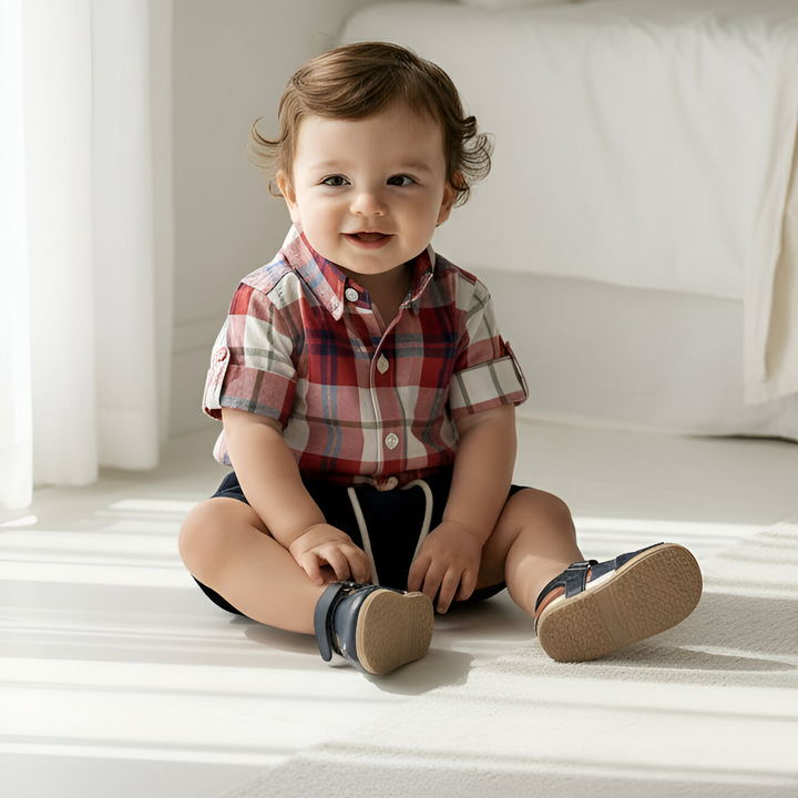 Baby Boys Sonny Short - Navy Linen