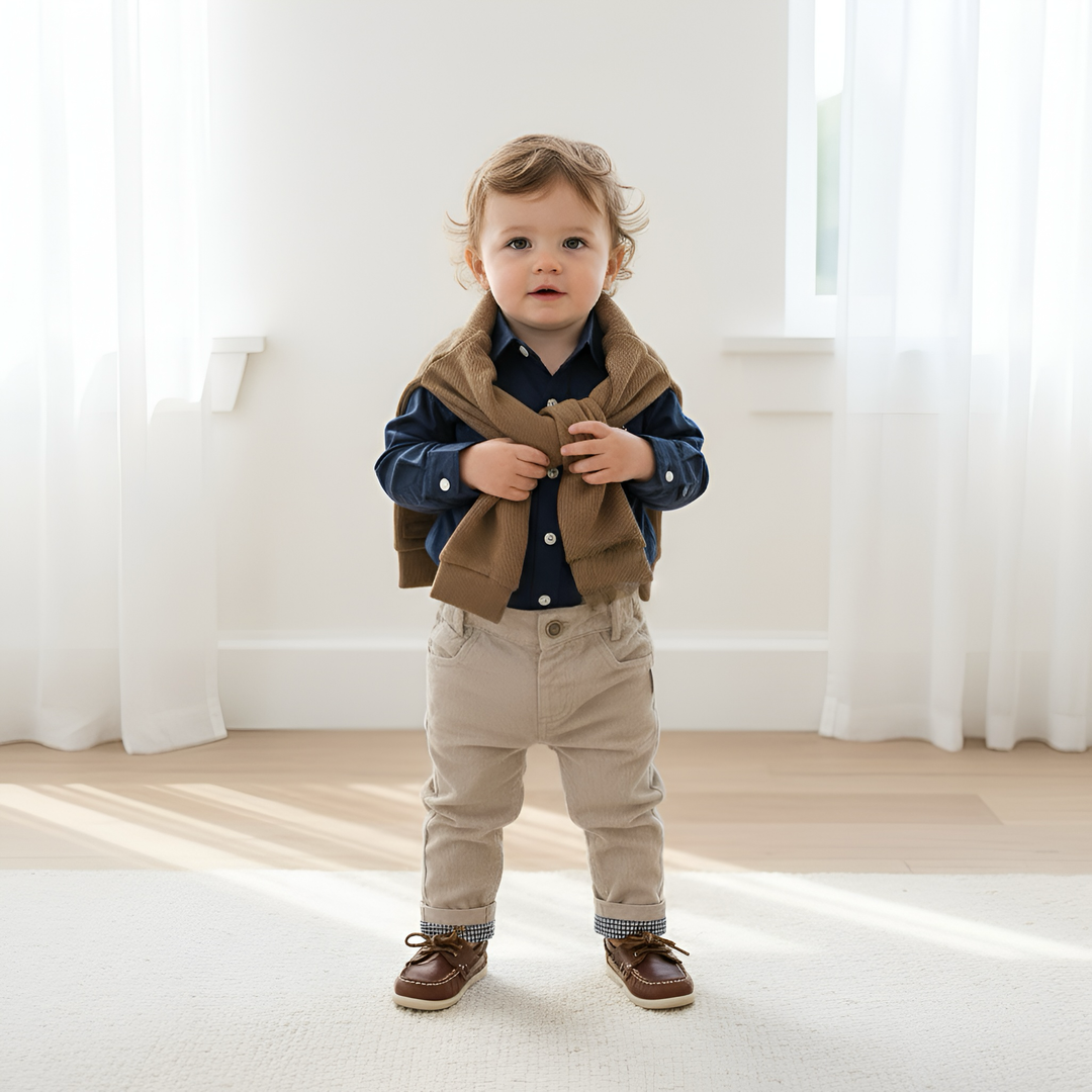 Baby Boys Dress Shirt Romper - Navy