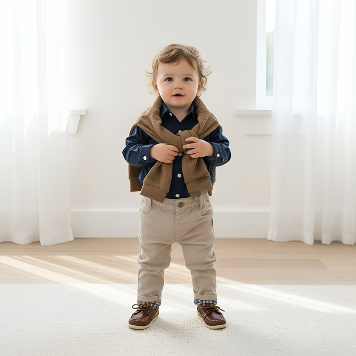 Baby Boys Dress Shirt Romper - Navy