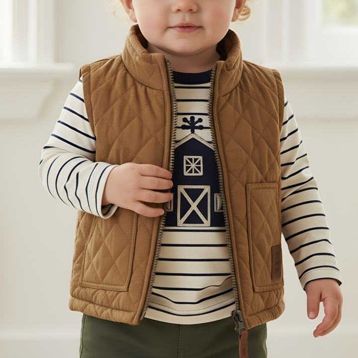 Baby Boys LS Applique Tee - Barn