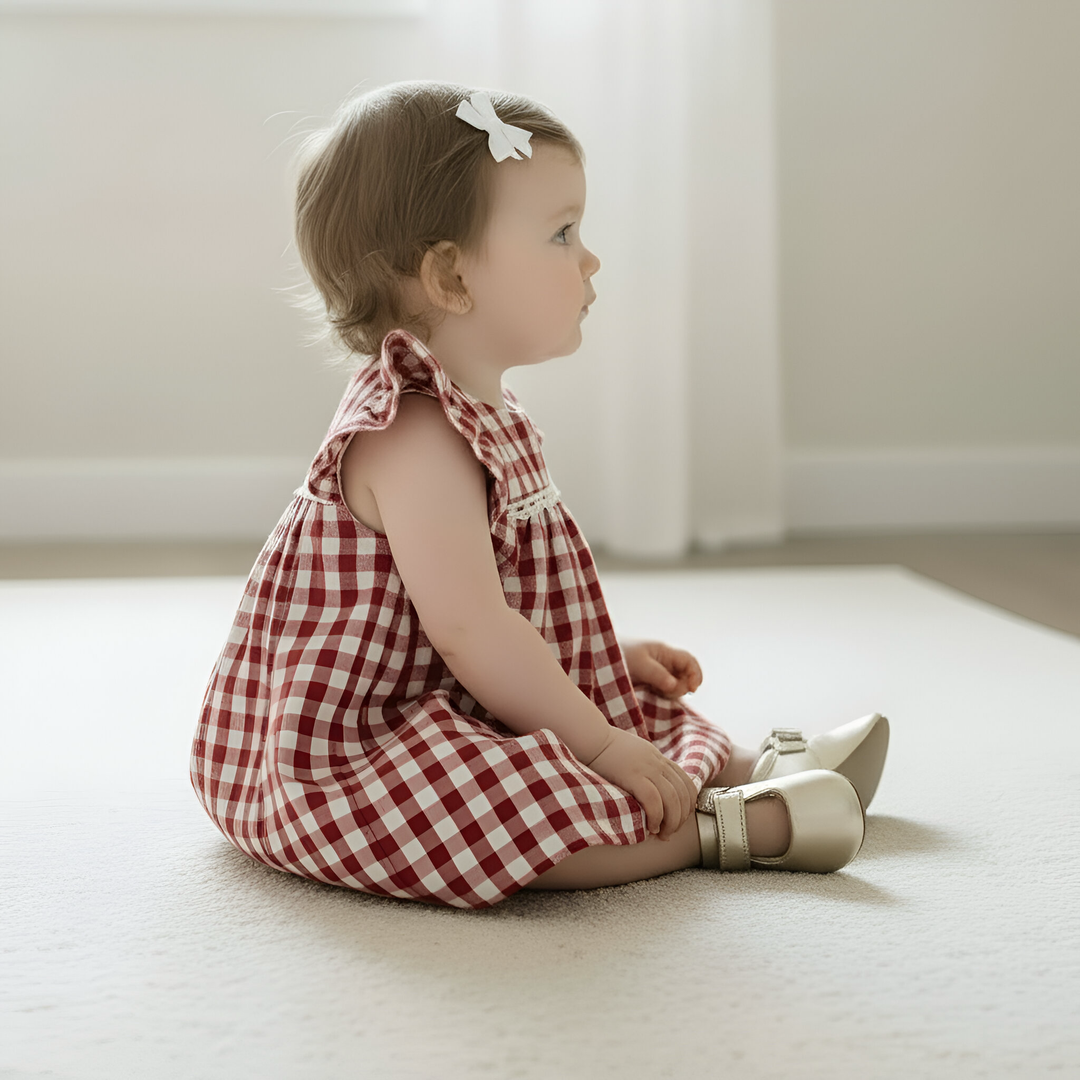 Baby Girls Maisy Dress - Red Check
