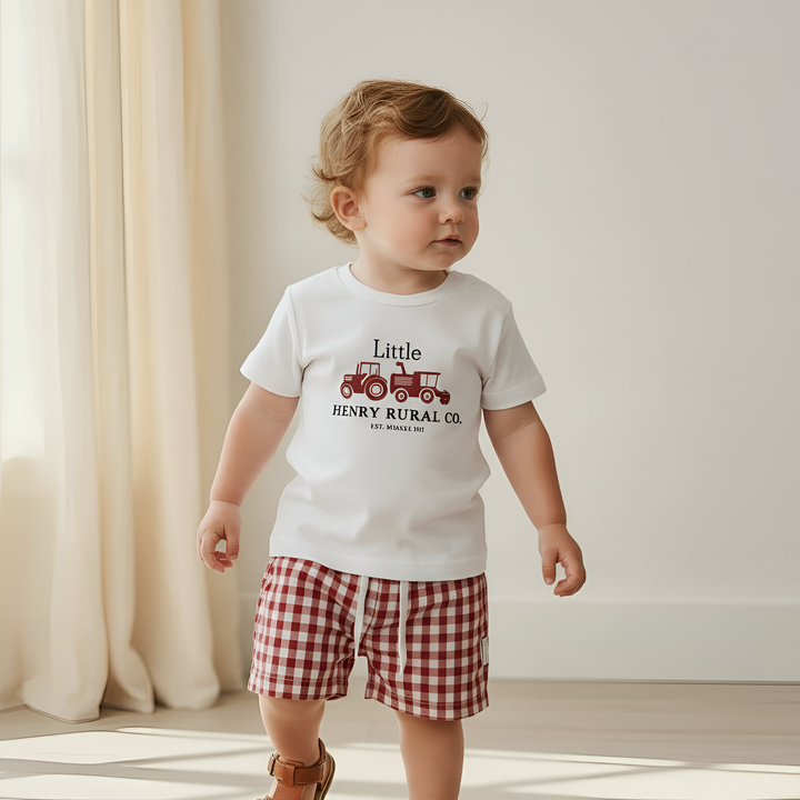 Baby Boys Tractor Tee - Red 26
