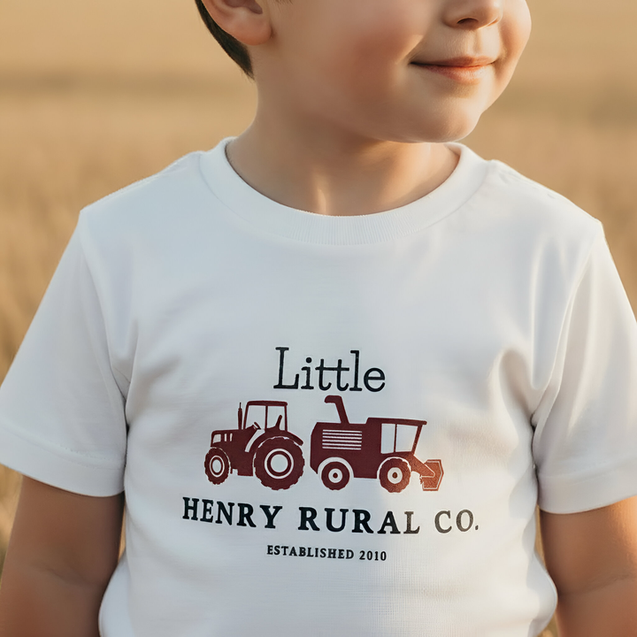 Boys Tractor Tee - Red 26
