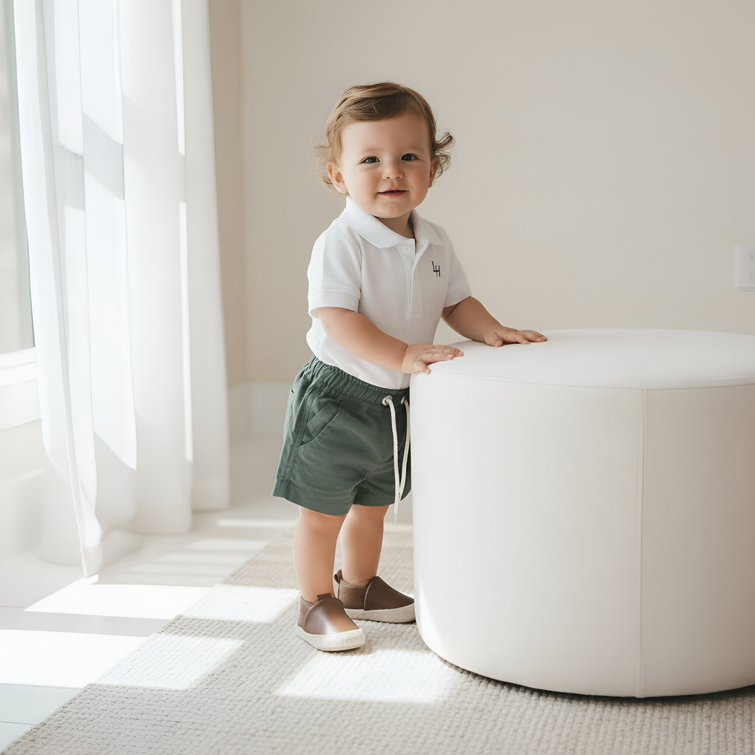 Baby Boys Sonny Short - Green Linen 26