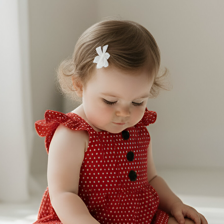 Baby Girls Freya Playsuit - Red Polka Dot