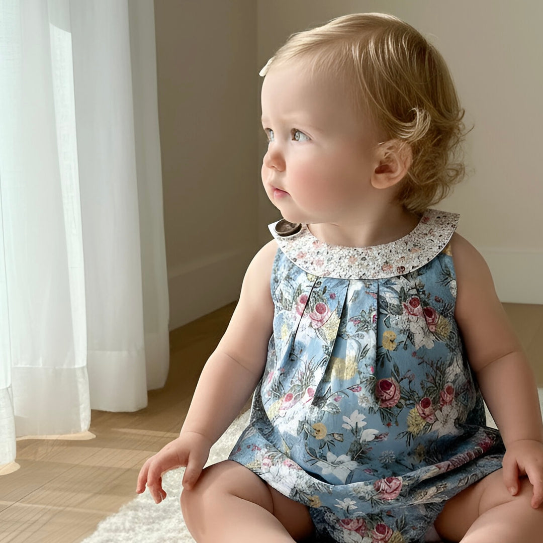 Baby Girls Sofia Playsuit - Blue Blossom