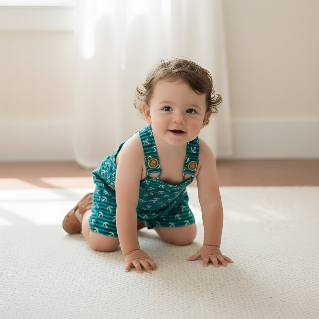 Baby Boys Roy Dungaree - Coastal Anchors 26