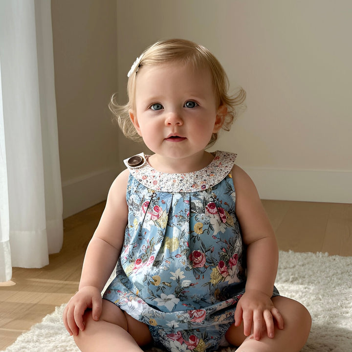 Baby Girls Sofia Playsuit - Blue Blossom