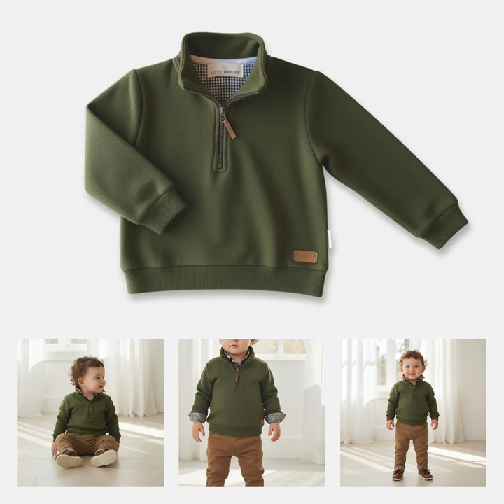 Baby Boys Harry Jumper - Dark Olive