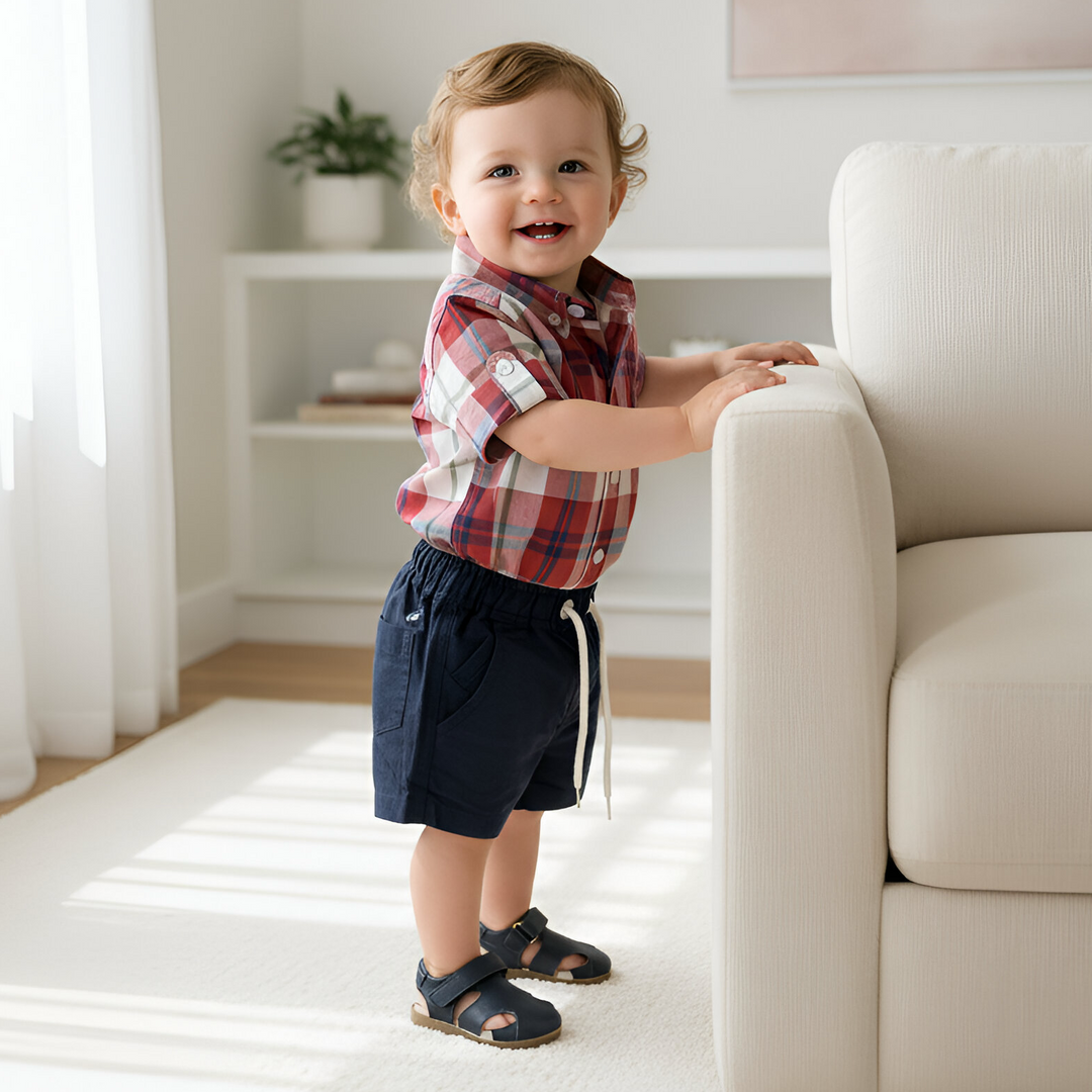 Baby Boys Sonny Short - Navy Linen
