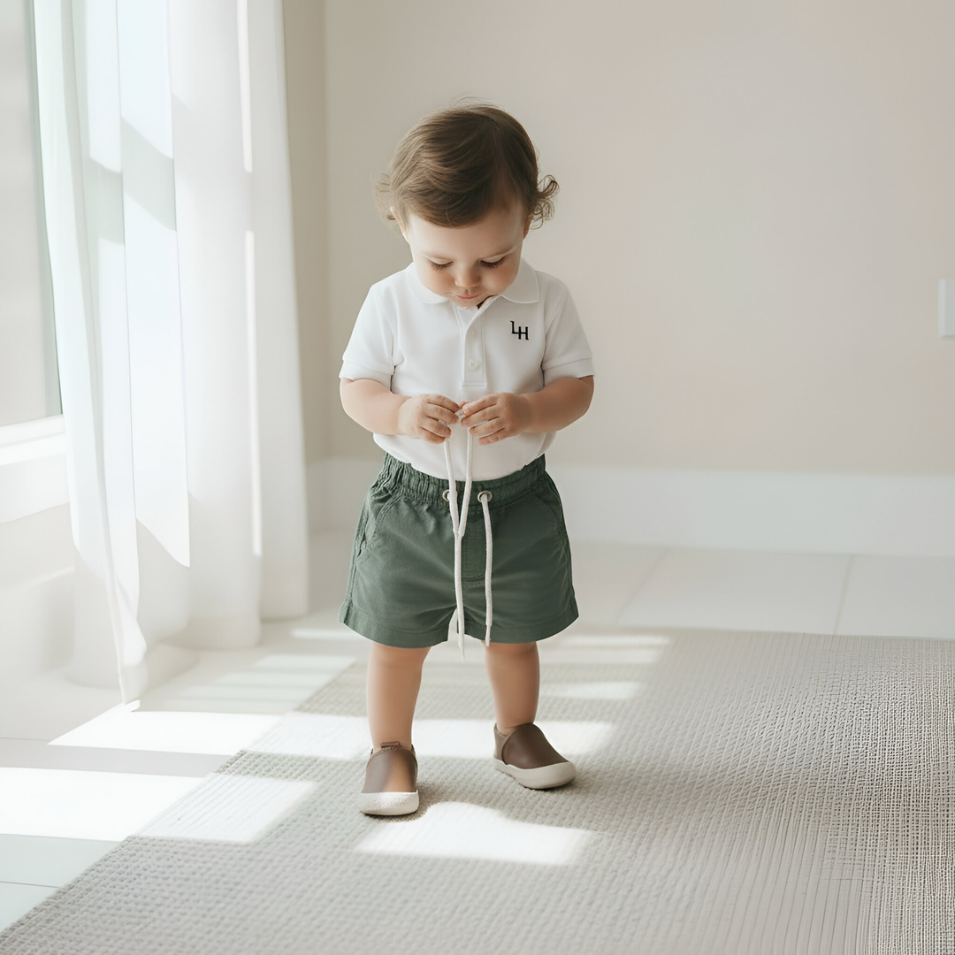 Baby Boys Sonny Short - Green Linen 26