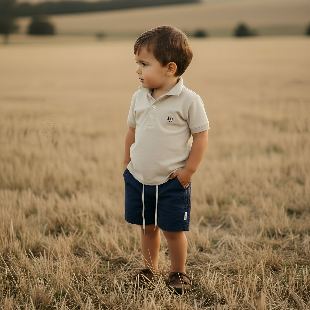 Boys Polo Shirt - Beige Grey 26