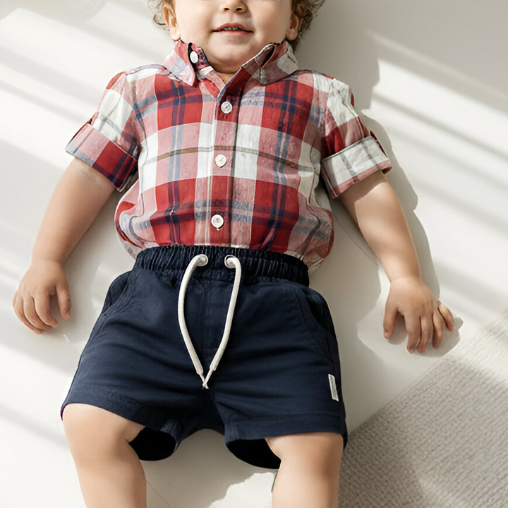 Baby Boys Sonny Short - Navy Linen