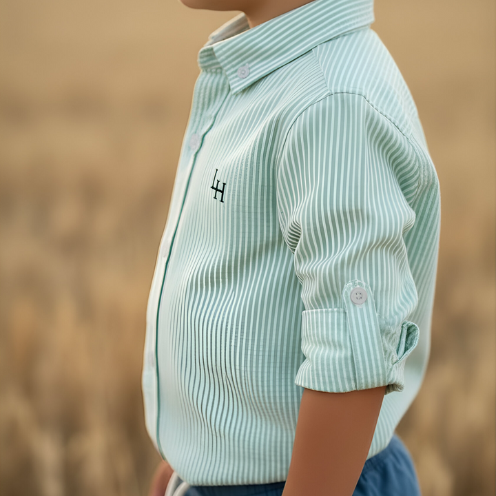 Boys Dress Shirt - Mint Pinstripe 26