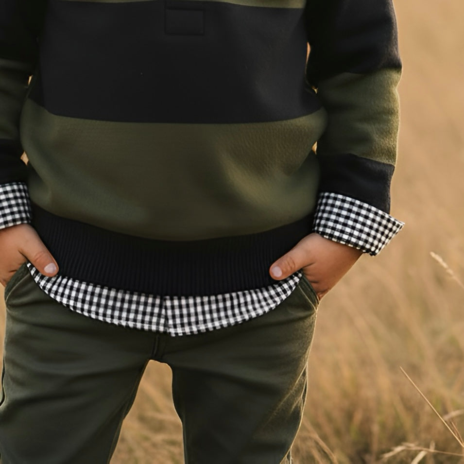 Boys Dress Shirt - Navy Gingham