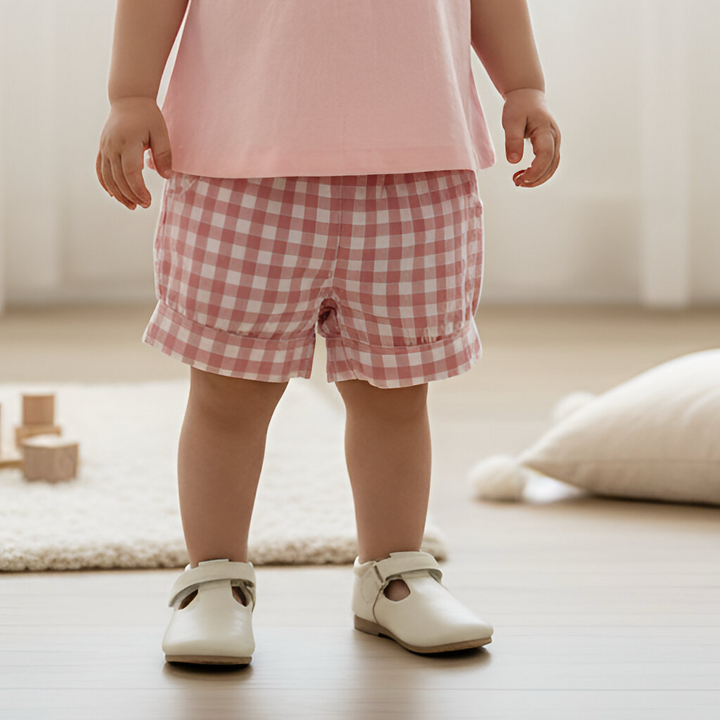 Baby Girls Lucy Shorts - Pink Check