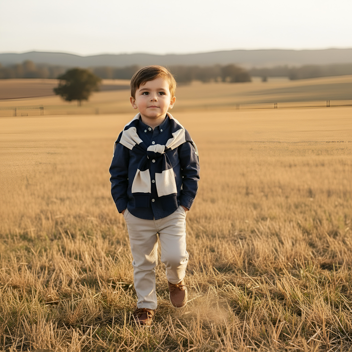 Boys Oxford Dress Shirt -  Navy