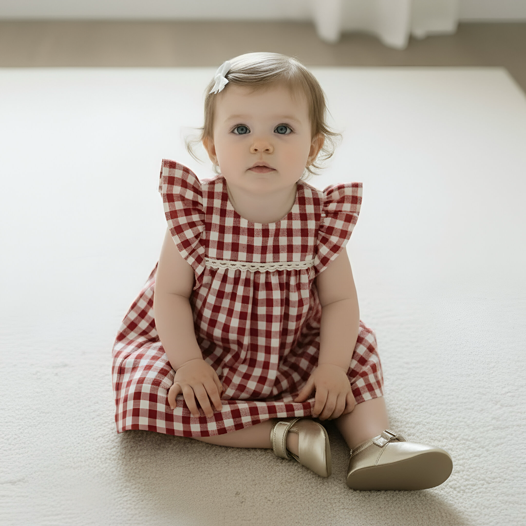 Baby Girls Maisy Dress - Red Check