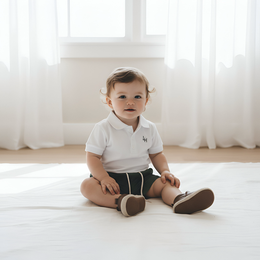 Baby Boys Sonny Short - Green Linen