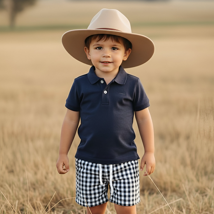 Boys Sonny Shorts - Navy Check