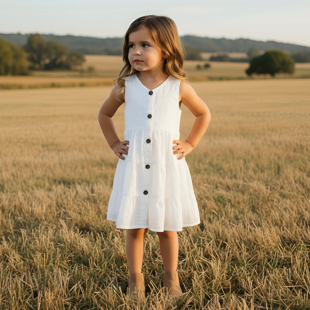 Girls Alice Dress - White