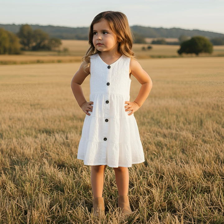 Girls Alice Dress - White